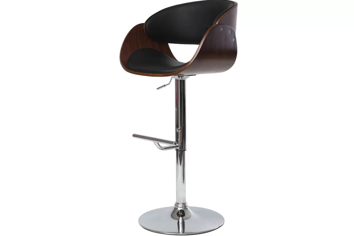 Miliboo Taburetes De Bar-Taburete de bar diseño negro y madera BENT