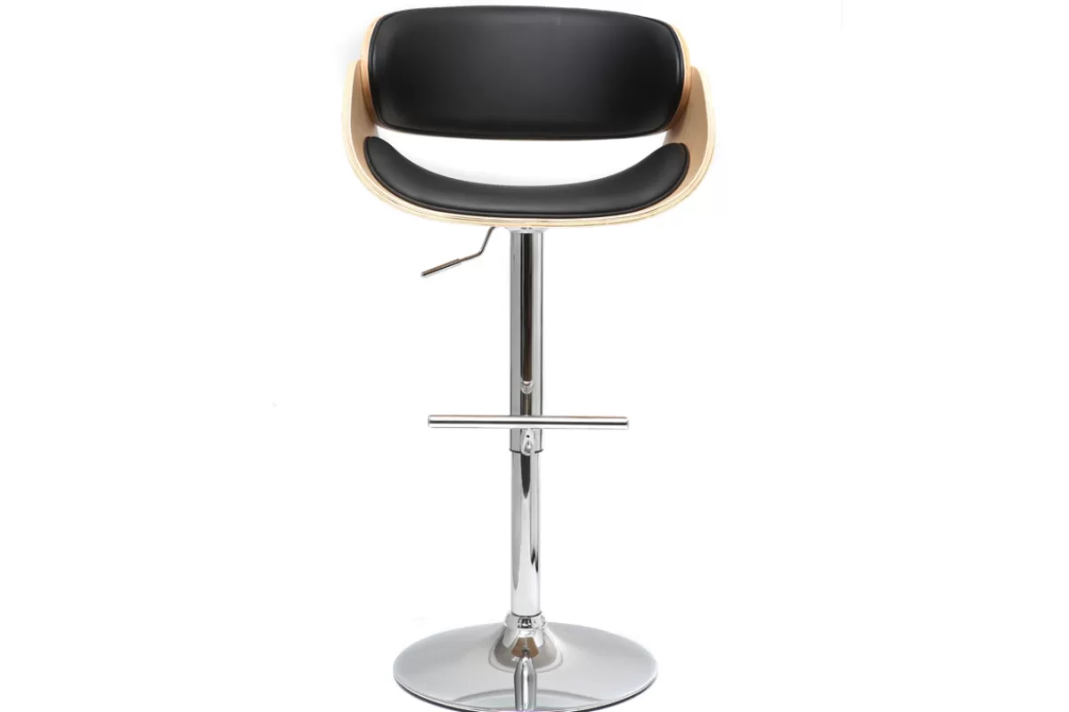 Miliboo Taburetes De Bar-Taburete de bar diseño negro y madera clara BENT