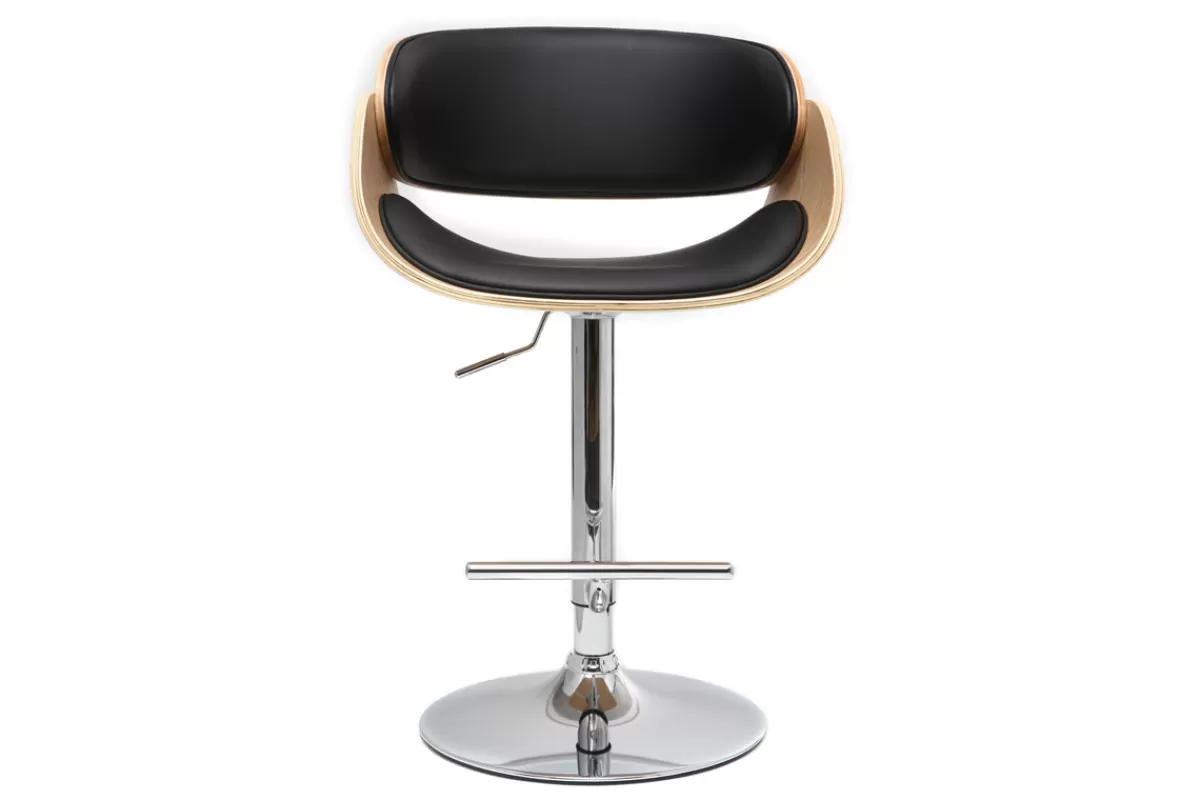 Miliboo Taburetes De Bar-Taburete de bar diseño negro y madera clara BENT