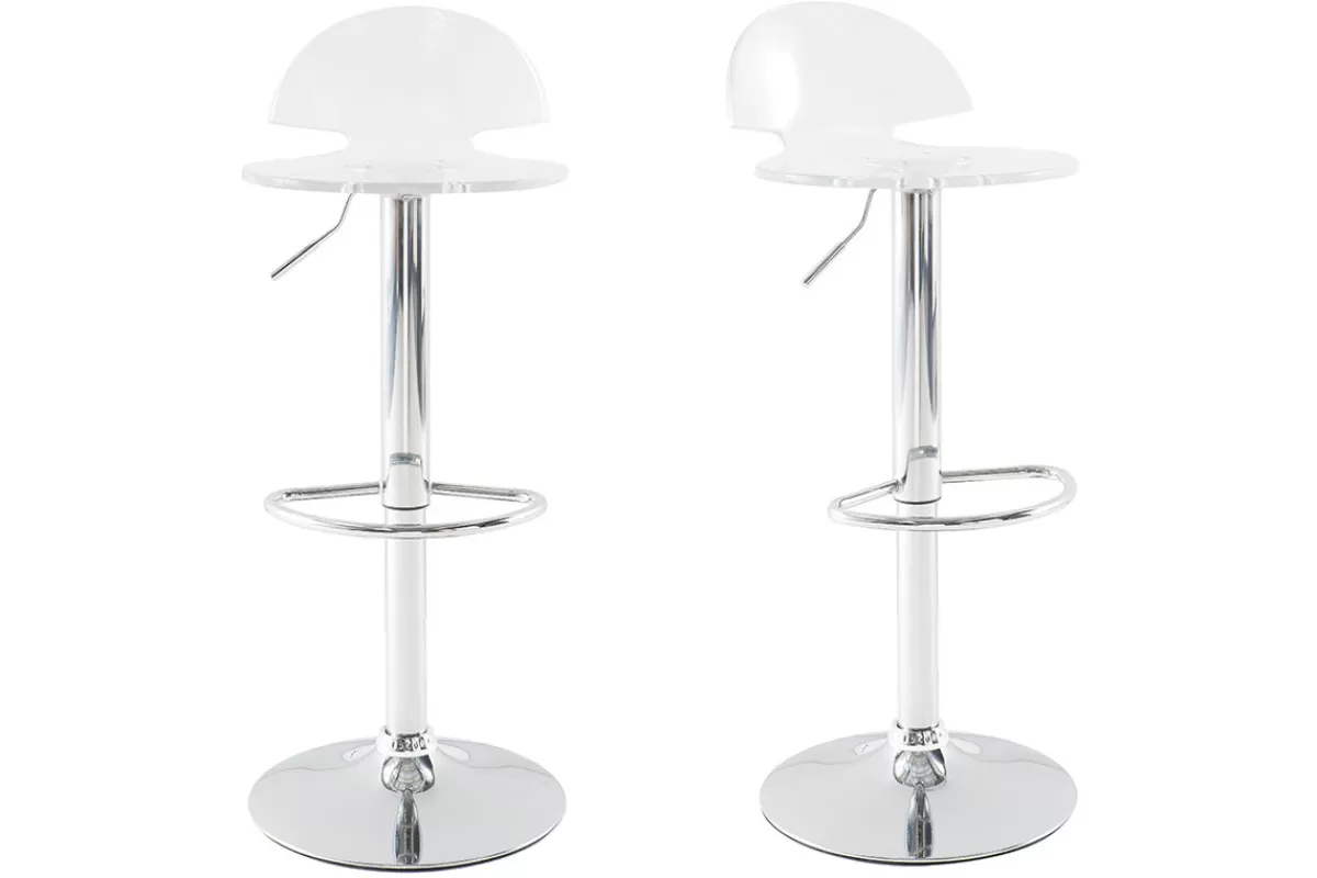 Miliboo Taburetes De Bar-Taburete de bar diseño plexiglas transparente lote de 2 ORION