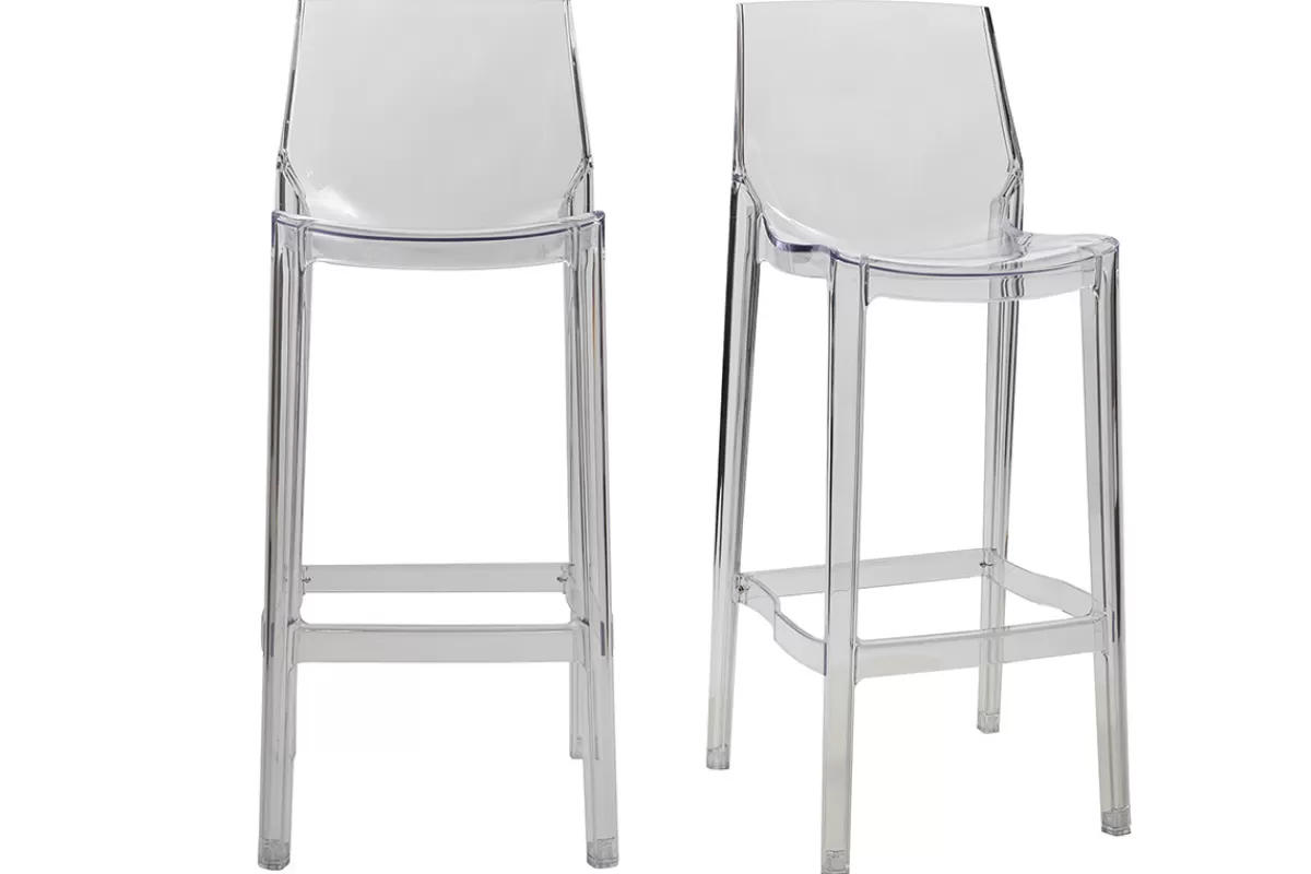 Miliboo Taburetes De Bar | Silla De Jardín-Taburete de bar diseño transparente lote de 2 YLAK