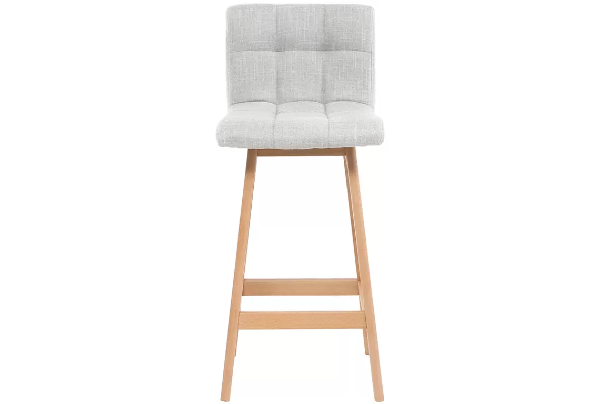 Miliboo Taburetes De Bar-Taburete de bar madera y gris perla 65cm lote de 2 KLARIS