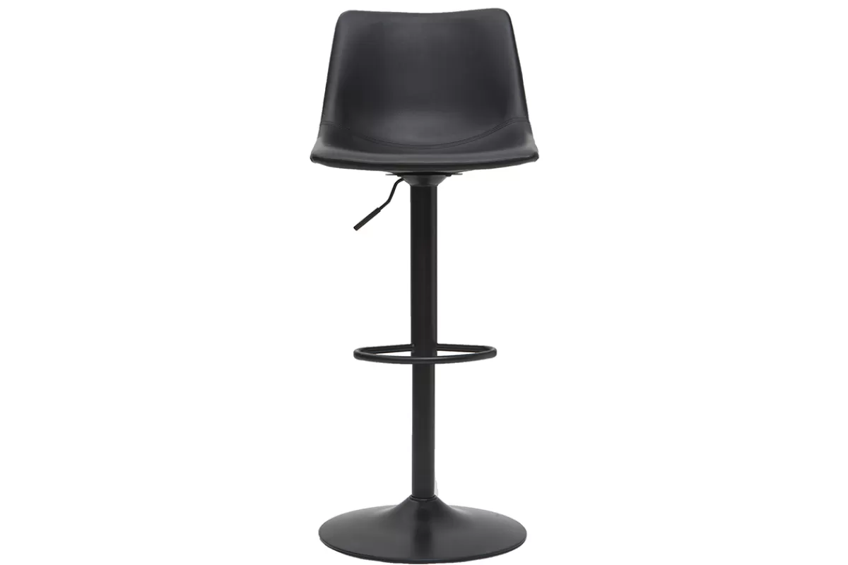 Miliboo Taburetes De Bar-Taburete de bar vintage regulable PU negro 61cm lote de 2 NEW ROCK