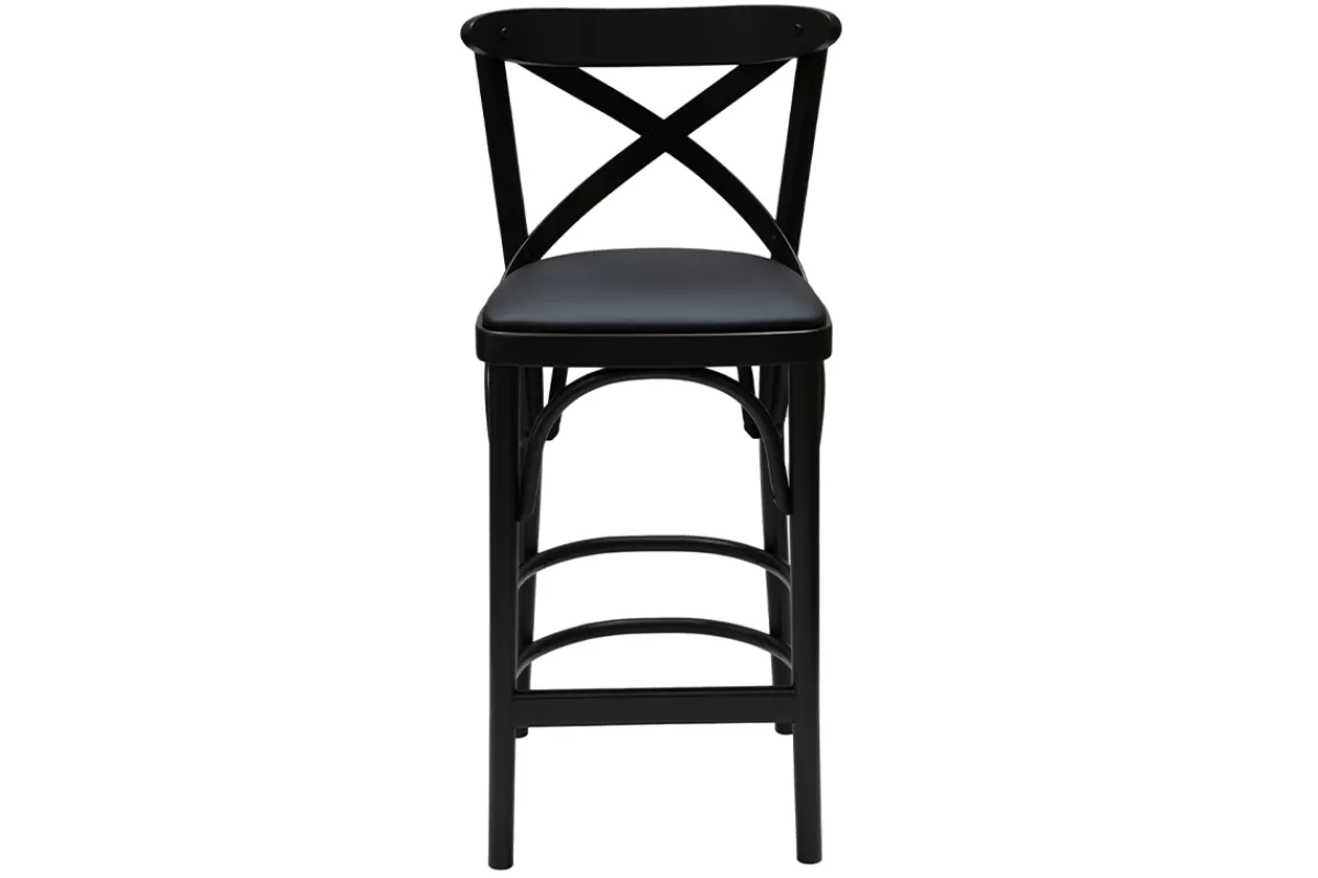 Miliboo Taburetes De Bar-Taburete de cocina estilo bistrot de haya maciza negra 65 cm MARCEL