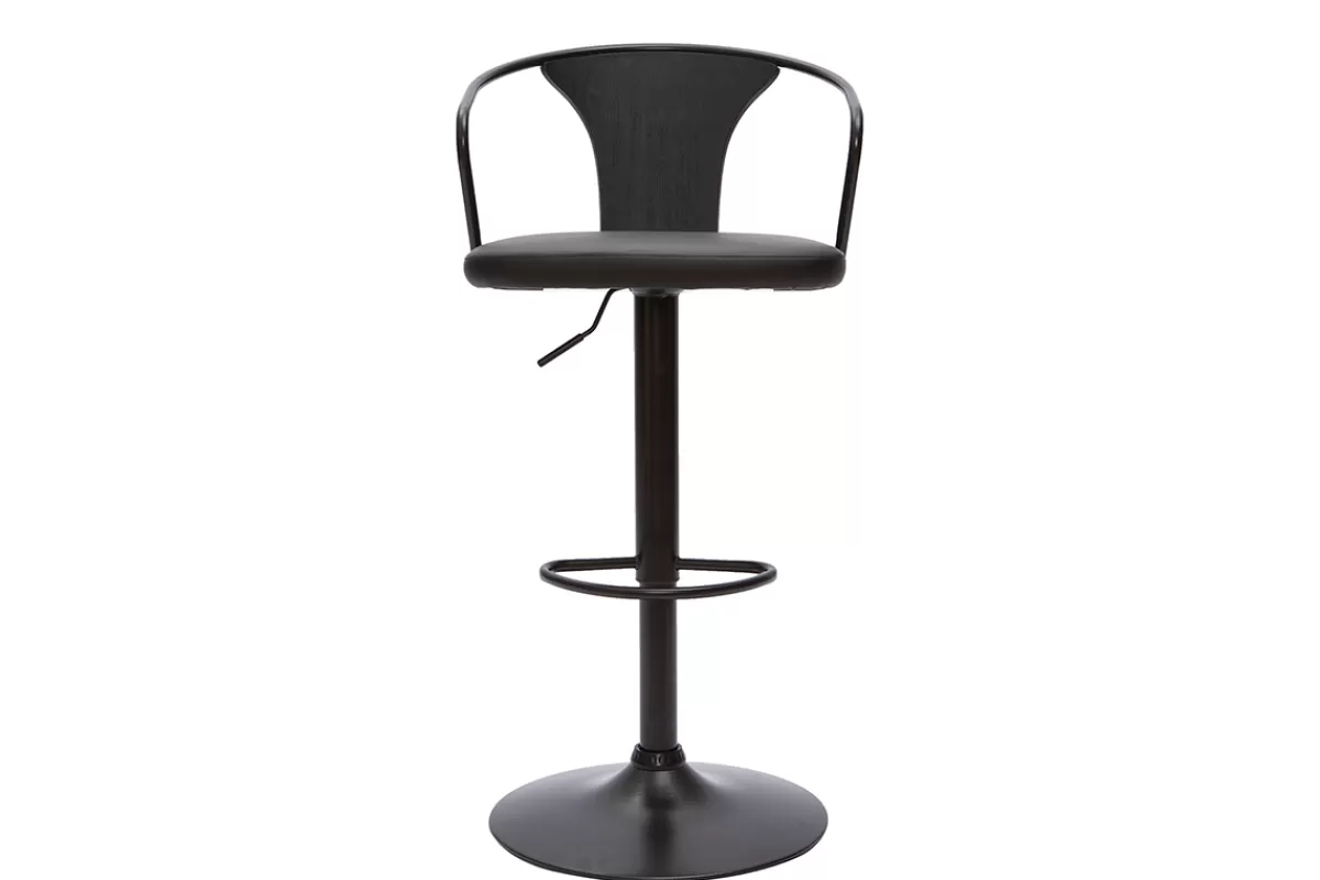 Miliboo Taburetes De Bar-Taburete de cocina estilo industrial regulable negro BECKETT