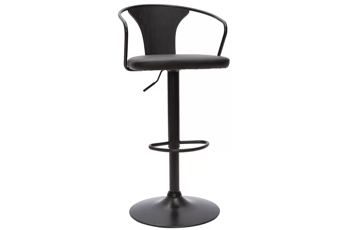 Miliboo Taburetes De Bar-Taburete de cocina estilo industrial regulable negro BECKETT