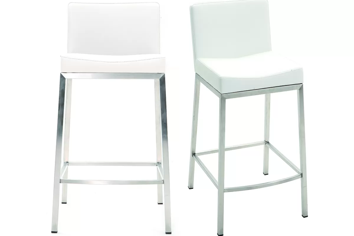 Miliboo Taburetes De Bar-Taburete diseño 66cm blanco lote de 2 EPSILON