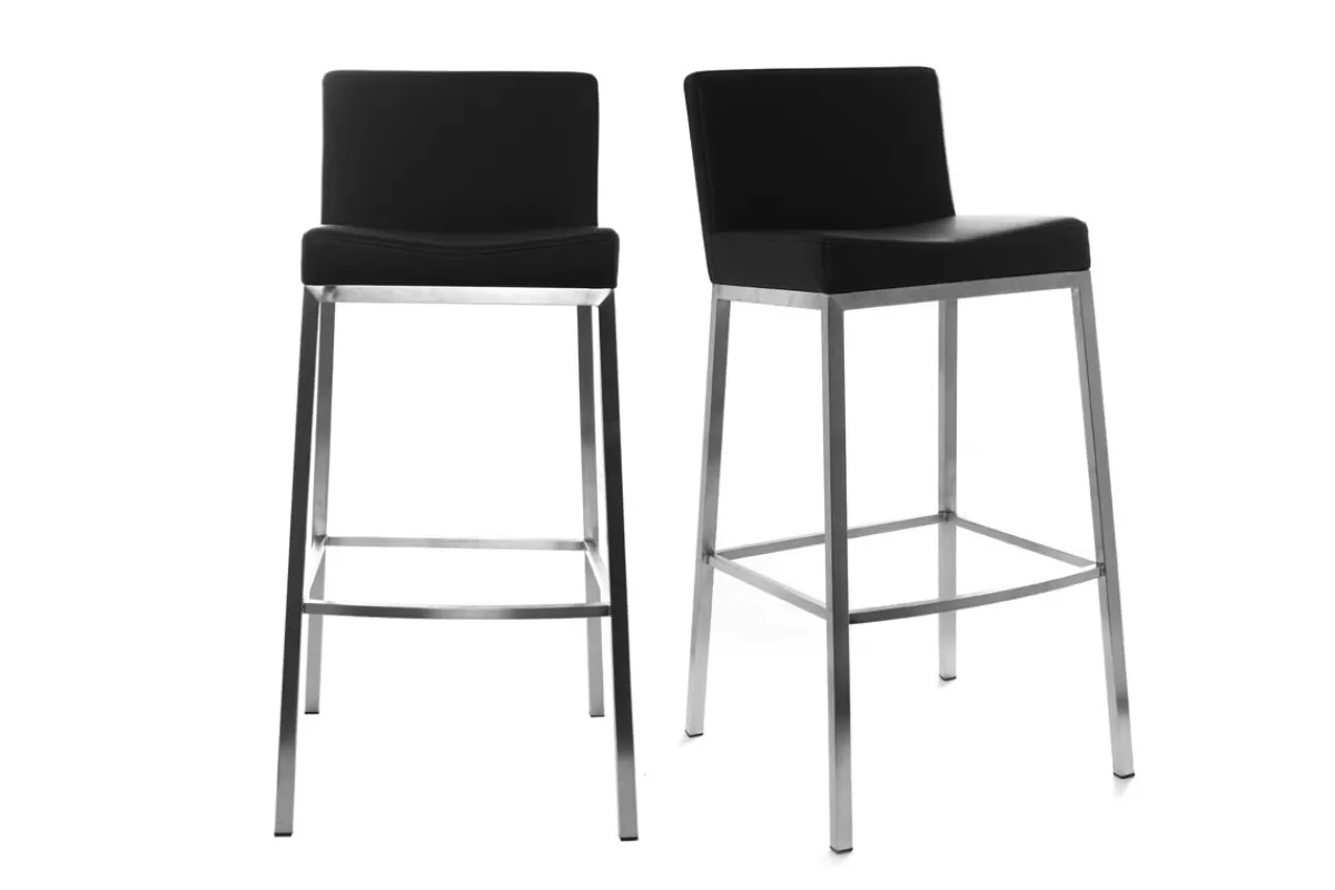 Miliboo Taburetes De Bar-Taburete diseño 66cm negro lote de 2 EPSILON