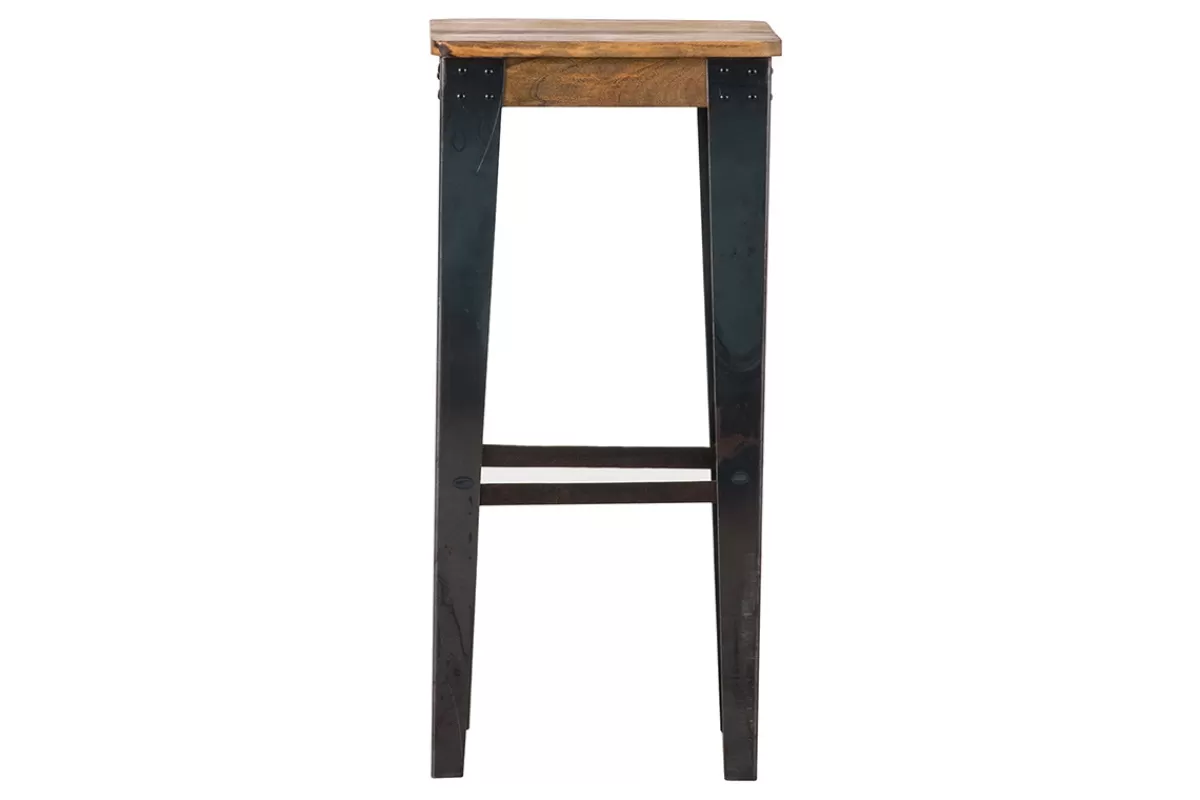 Miliboo Taburetes De Bar-Taburete industrial acero y madera 75cm MADISON