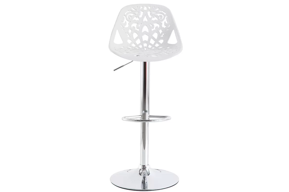 Miliboo Taburetes De Bar-Taburetes de bar diseño barroco blanco - lote de 2 BAROCCA