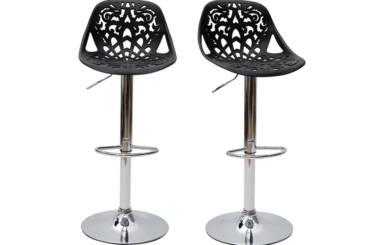 Miliboo Taburetes De Bar-Taburetes de bar diseño barroco negro BAROCCA