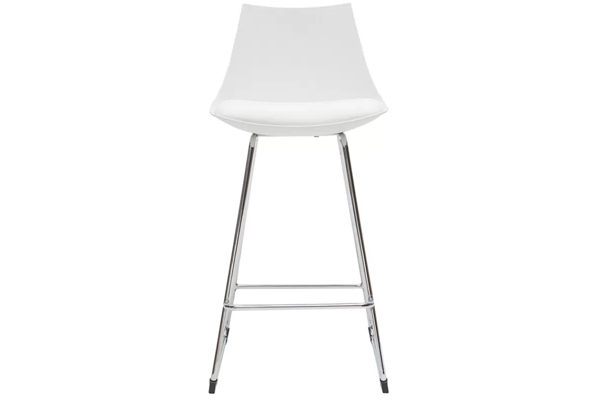 Miliboo Taburetes De Bar-Taburetes de bar modernos blancos 65 cm (lote de 2) JUNE