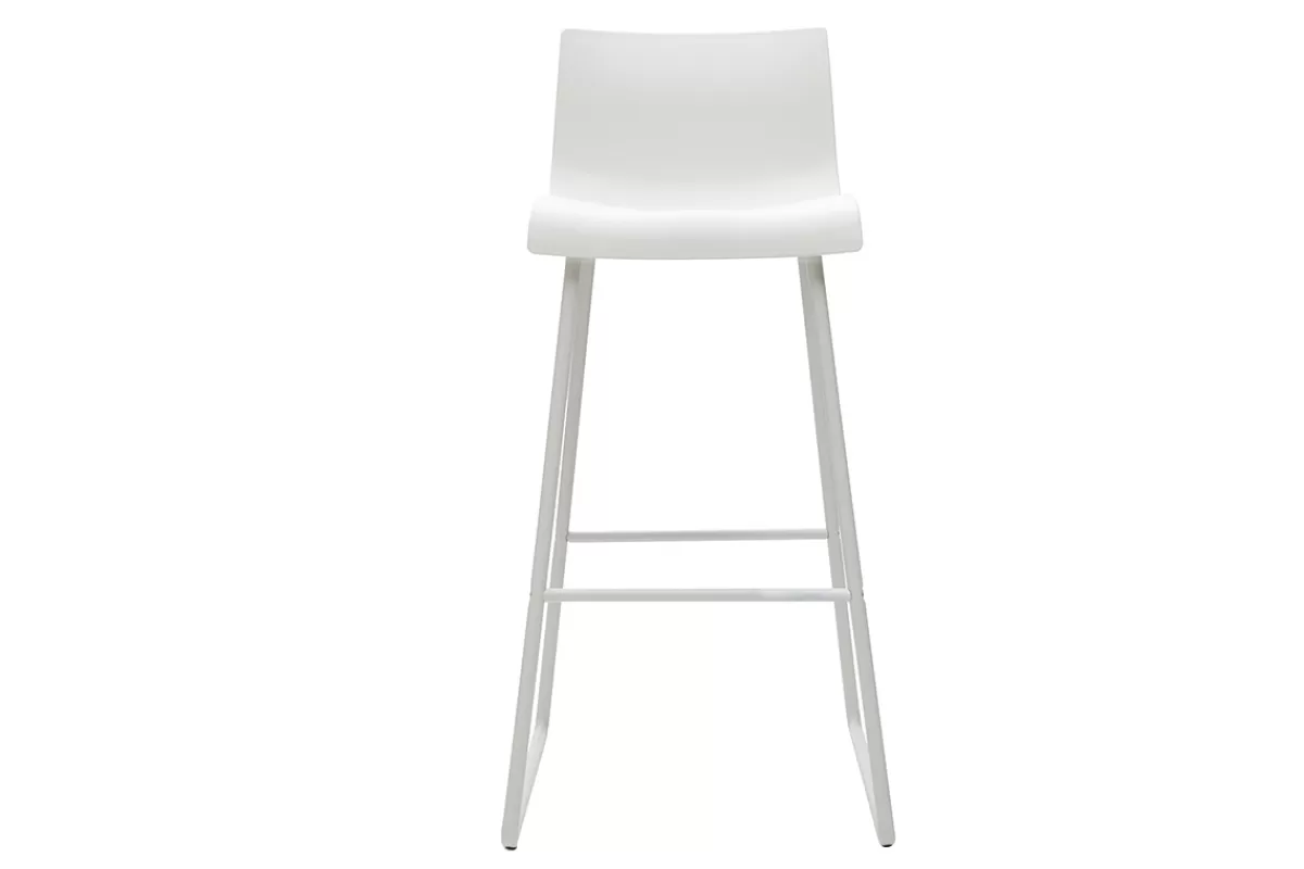 Miliboo Taburetes De Bar-Taburetes de bar modernos blancos 76 cm (lote de 2) ONA