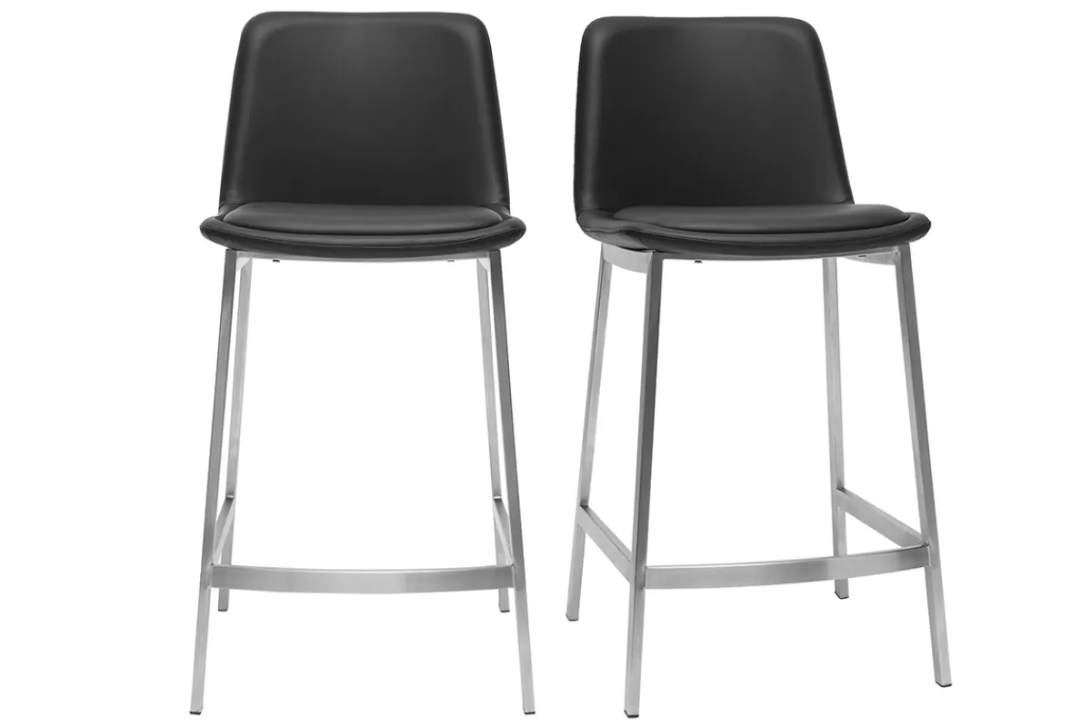 Miliboo Taburetes De Bar-Taburetes de bar modernos negros 66 cm (lote de 2) ARSENE