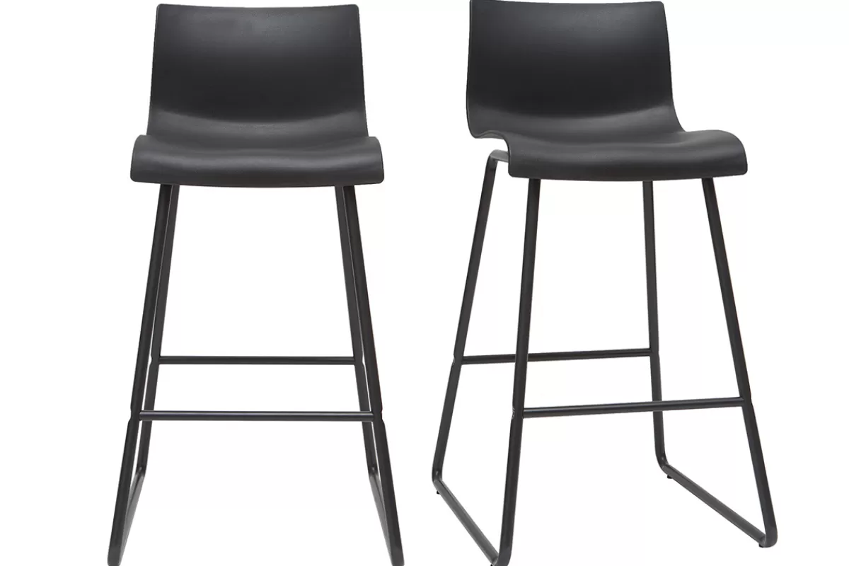 Miliboo Taburetes De Bar-Taburetes de bar modernos negros 65 cm (lote de 2) ONA