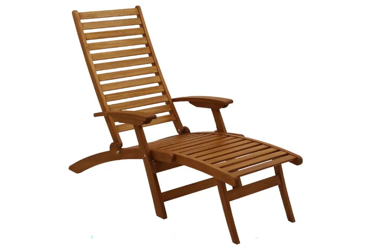 Miliboo Tumbonas/hamacas-Tumbona reclinable con 3 posiciones de madera maciza RIO