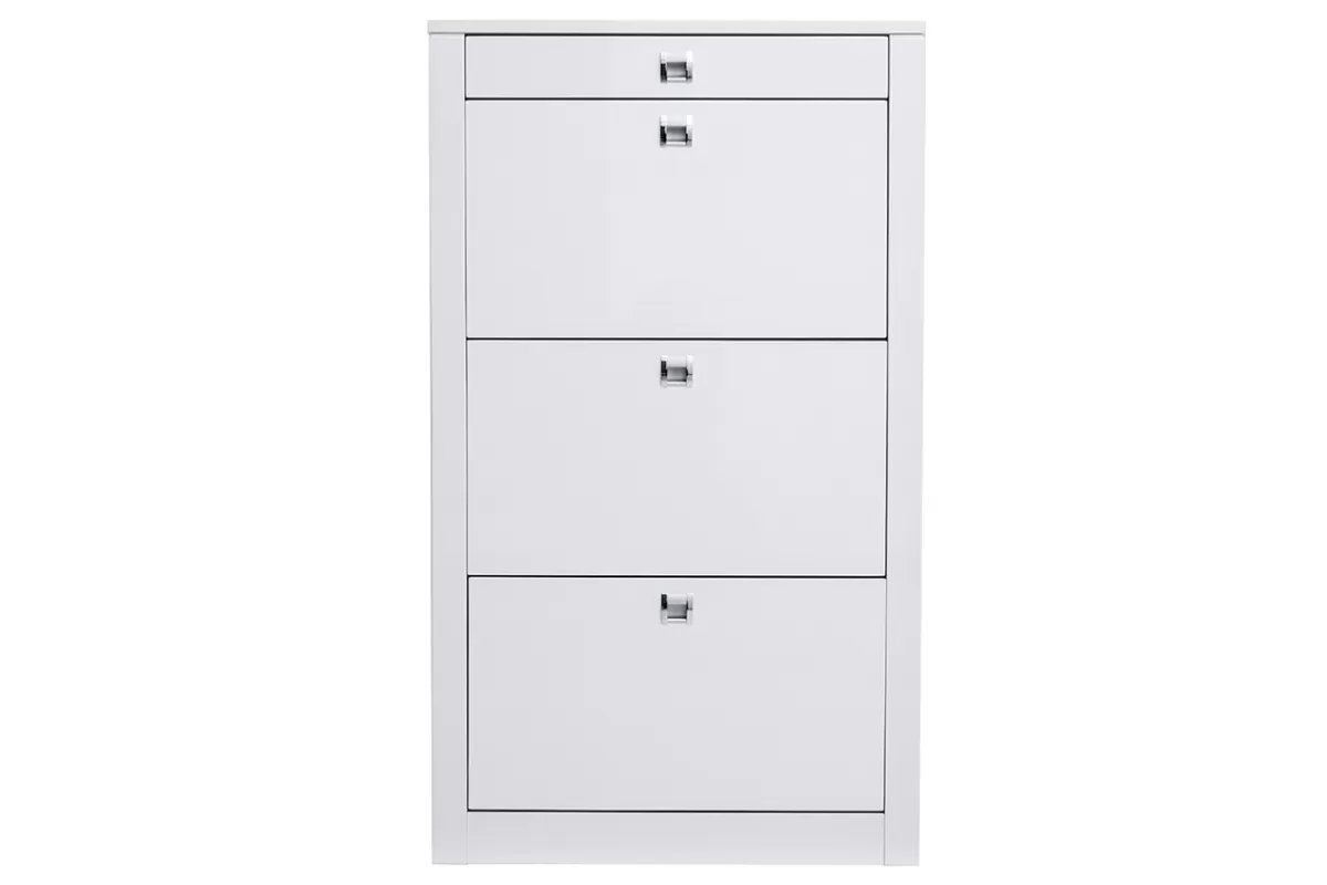 Miliboo Mueble Recibidor | Zapatero-Zapatero de diseño lacado blanco DEVA